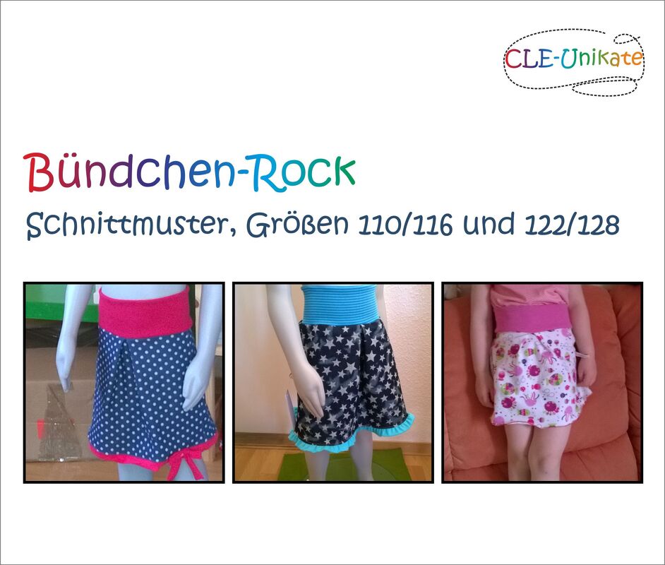Bündchen-Rock, Größen 110/116 und 122/128
