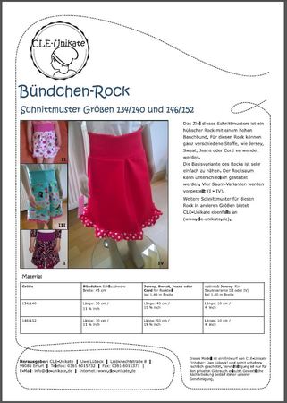 Bündchen-Rock, Größen 134/140 und 146/152