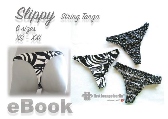 Us-Slippy String Tanga PDF E-Book sewing patterns in 6 sizes xs-xxl handmade with Love by firstloungeberlin