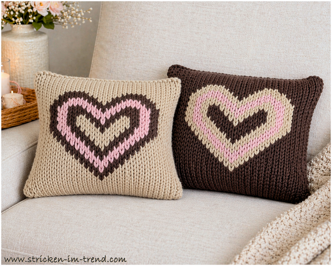Knitting Pattern Decorative Cushion Herzilein | Scented Cushion HomeWare #2
