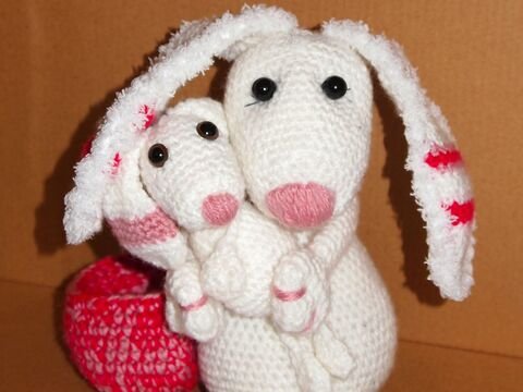 Hase - Mama mit Baby - Hasenmama "Ausgehfein"