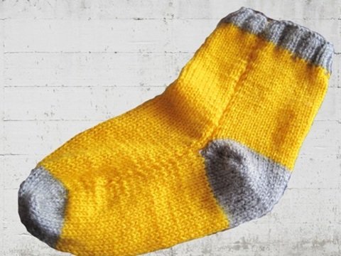 Strickanleitung Socken ohne Nadelspiel, Socken mit normalen Nadeln stricken, Gr.35-38