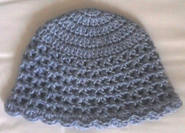 Häkelanleitung Blaues Baby-Mützchen für Kopfumfang 36/38