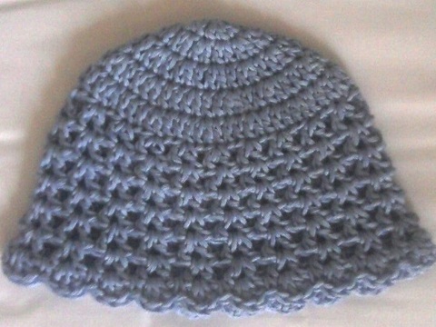 Häkelanleitung Blaues Baby-Mützchen für Kopfumfang 36/38