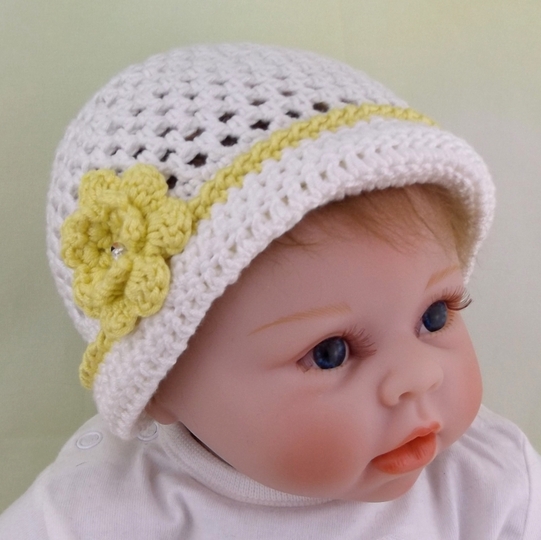 Häkelanleitung Sommermütze "Blume" für 2 - 6 Monate