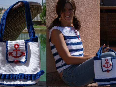 Tasche Marine-Look