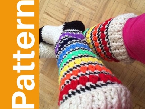 Crochet Rainbow Socks, PDF Pattern