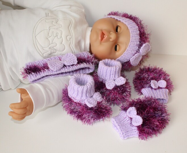 Strickanleitung Baby-Kuschelset, 4-teilig, ca. 3 - 9 Monate