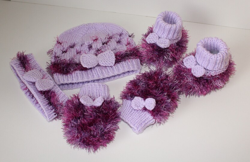 Strickanleitung Baby-Kuschelset, 4-teilig, ca. 3 - 9 Monate