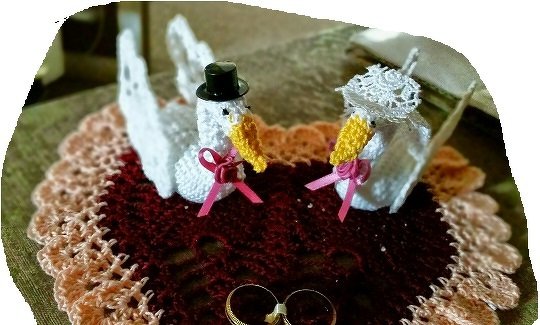 Pineapple Swans Wedding Doily