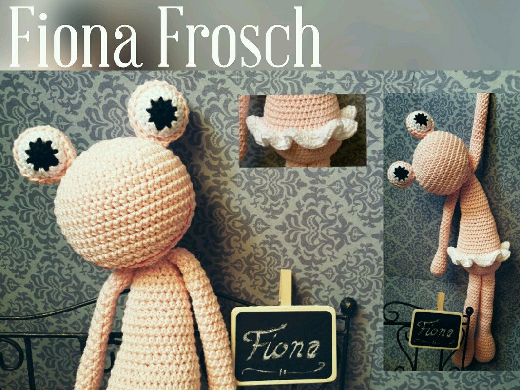 Häkelanleitung großer Frosch Fiona Ballerina Schlenkertier rosa 40 cm - Bild 3
