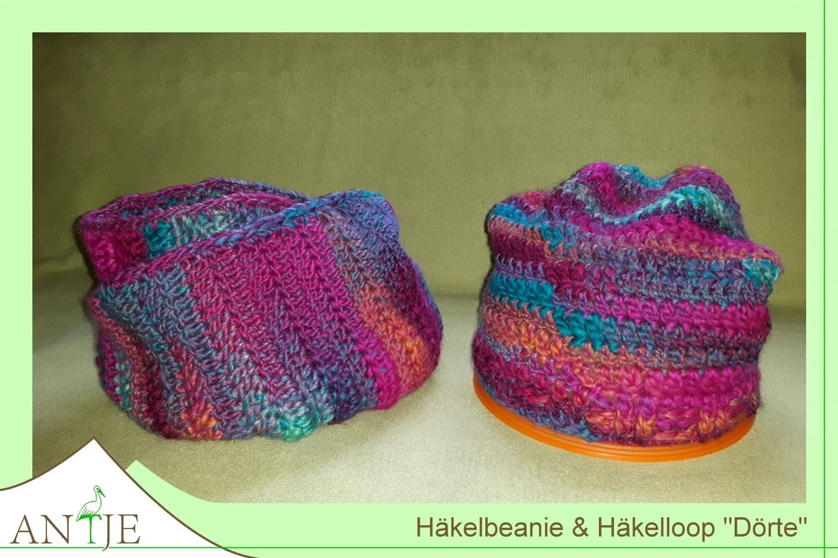Häkelbeanie und Häkelloop "Dörte"