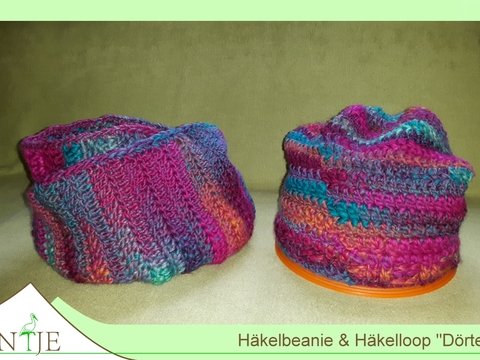 Häkelbeanie und Häkelloop "Dörte"