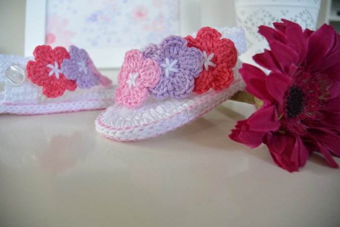 Baby FlipFlops with Flowers