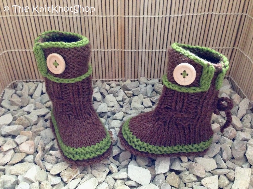 PDF Strickanleitung Babyschuhe "BrownBooties" in drei Größen (9 cm, 11 cm, 13 cm)