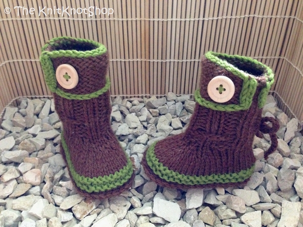 Pdf Strickanleitung Babyschuhe Brownbooties In Drei Grossen 9 Cm 11 Cm 13 Cm