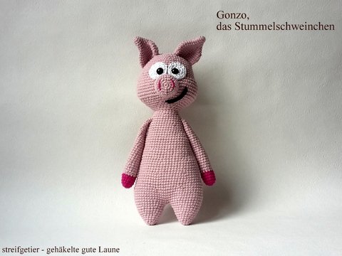 Häkelanleitung Gonzo, das Schwein