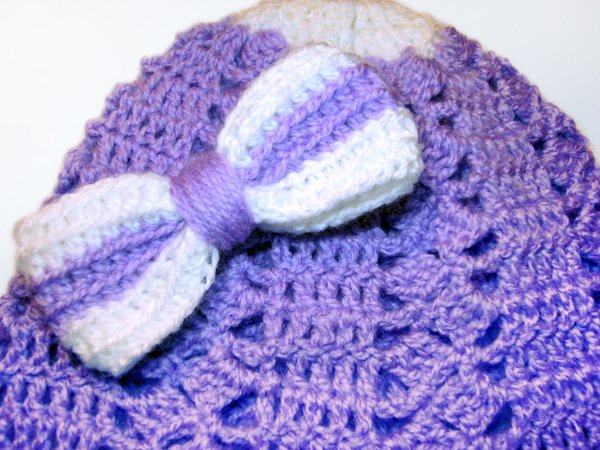 Crochet Baby Ribbon Hat, Girls Hat, Crochet Beanie, Infant Hat, Newborn Girl Hat, Beanie for Toddlers, Girls Ribbon Beanie