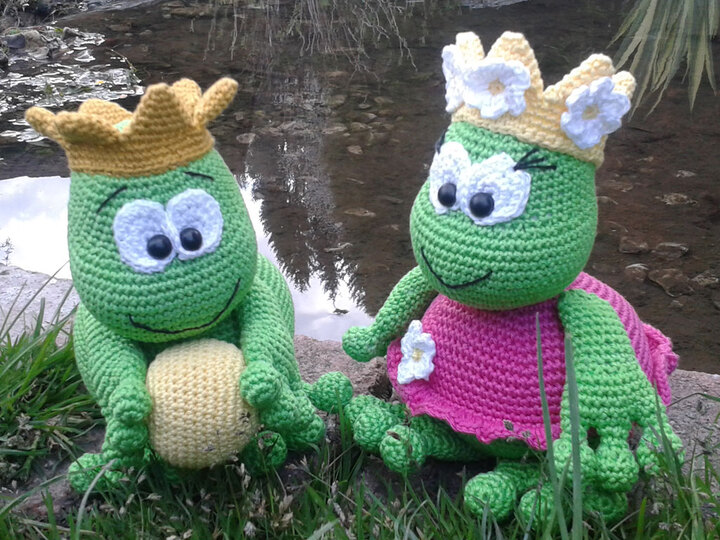 Häkelanleitung Froschkönig und seine Froschkönigin