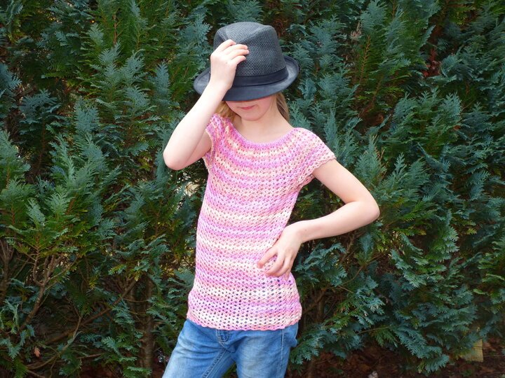 Häkelanleitung 2 in 1 - Fächertop und Fächerpullover - alle Kindergrößen