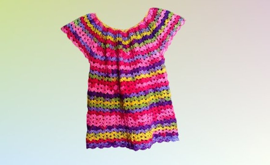 Häkelanleitung 2 in 1 - Fächertop und Fächerpullover - alle Kindergrößen