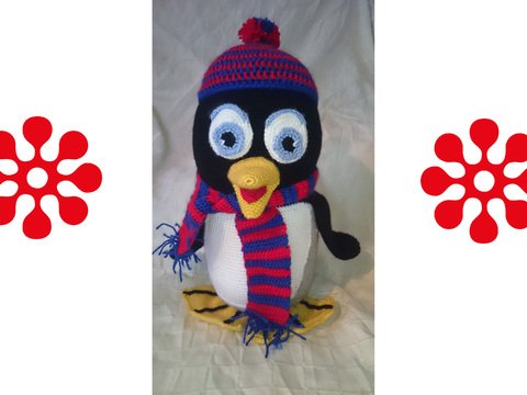 Häkelanleitung "Fröhlicher Pinguin" (ca. 40 cm)