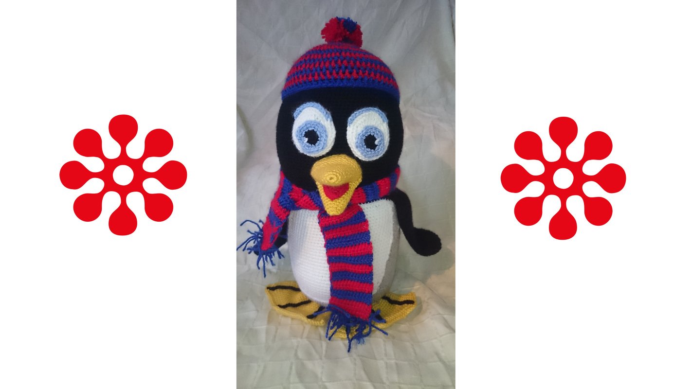 Häkelanleitung "Fröhlicher Pinguin" (ca. 40 cm)