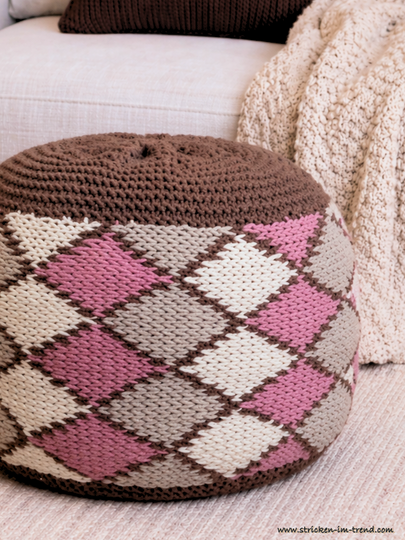 Strickanleitung Pouf Checks | Bodenkissen stricken | Sitzkissen HomeWare #4