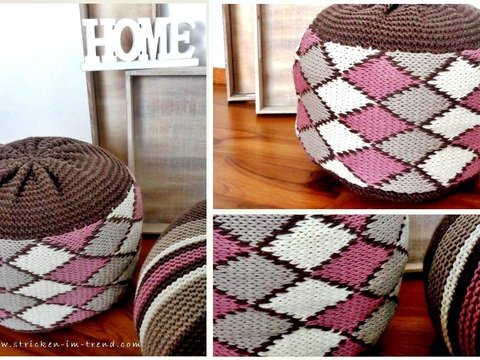 Strickanleitung für Kissen / Polster / Sitzkissen für Kinder | Homeware Pouf *Kids & Caro*