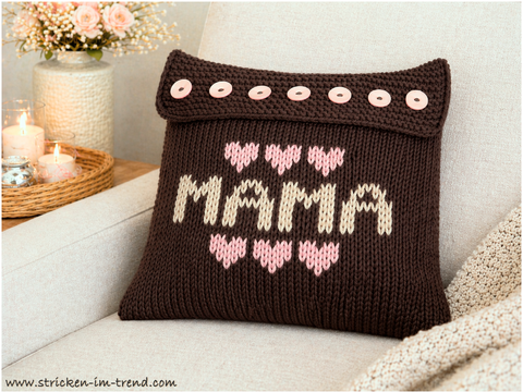 Knitting Pattern Pillow MAMA | Mother’s Day Gift | Deco Cushion HomeWare #1