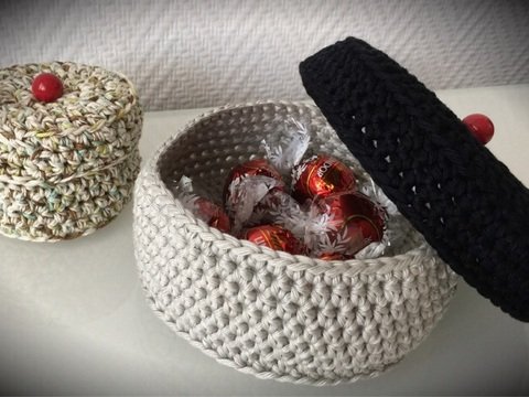 Häkelanleitung Utensilo mit Deckel 2 Größen