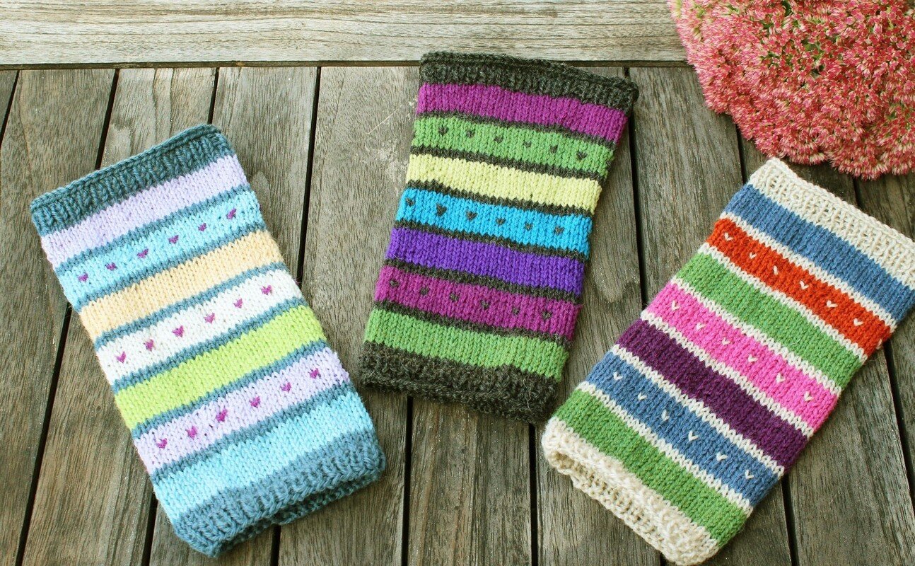 Armstulpen / Pulswärmer "Pointelle", Strickanleitung, Größe XS - L