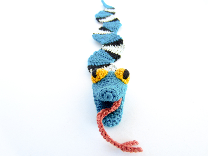 Amigurumi Crochet Snake Bookmark