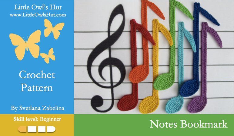 023 Crochet Pattern - Notes Bookmark - Amigurumi - PDF file by Zabelina CP