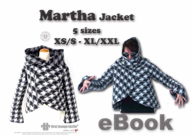 US-Martha E-Book jacket with collar or hoodie in 5 sizes XS-XXL sewing instruction with pattern design With Love from firstloungeberlin