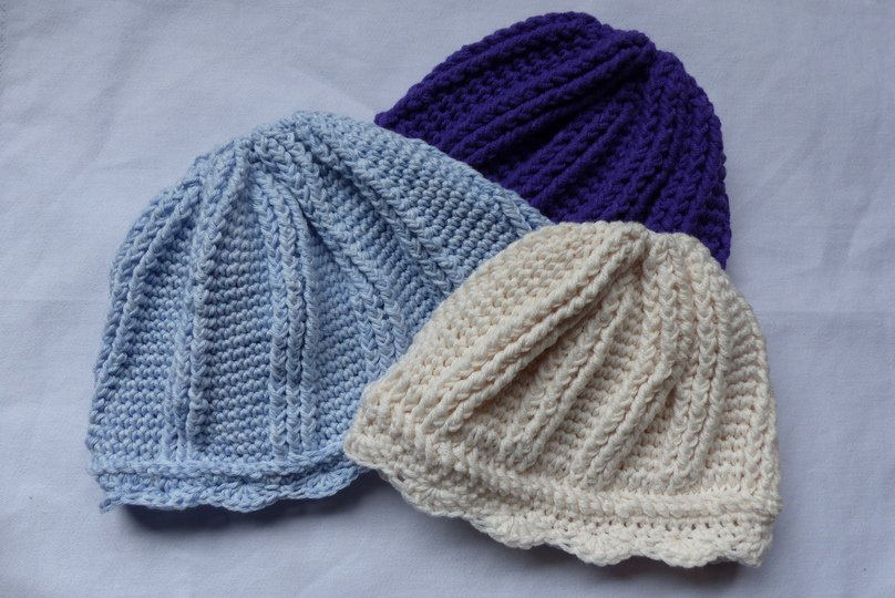 Häkelanleitung für Mütze von Neugeboren bis Kleinkind