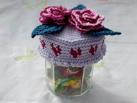 Häkelanleitung Geschenkglas Muttertag