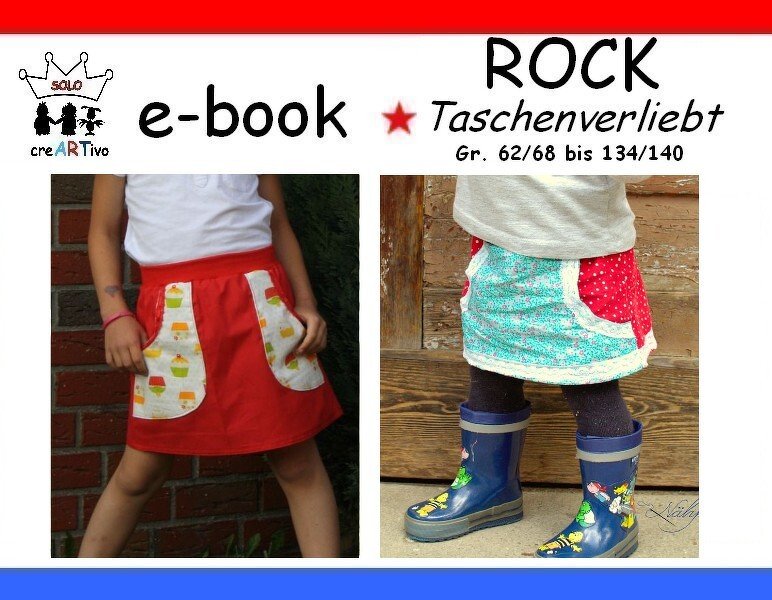 Nähanleitung schneller Rock verschiedene Designs Grösse 62 bis 140