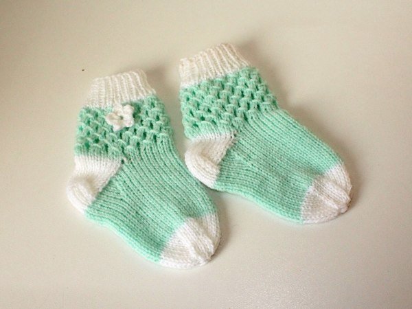 Strickanleitung Baby-Socken, Gr. 18 - 20, Sohlenlänge ca. 12 cm