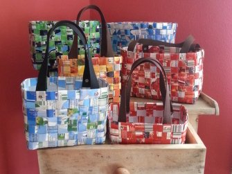 Taschen aus Tetra Pack in 3 verschiedenen Größen