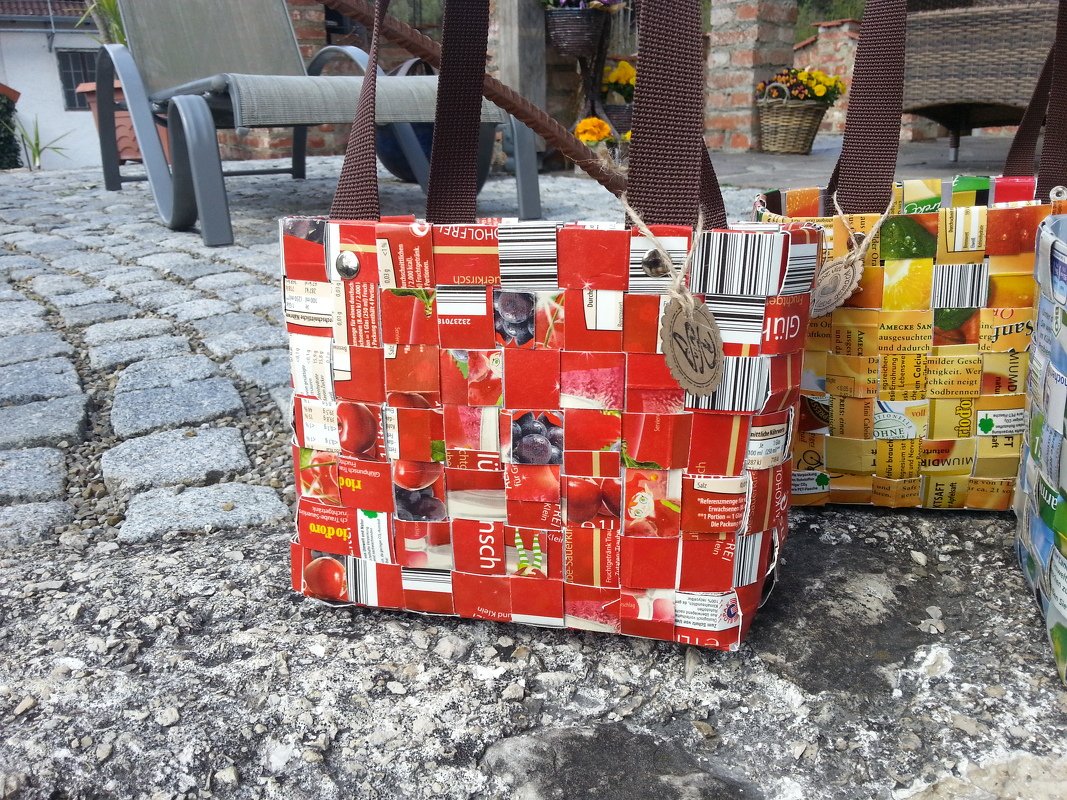 Taschen aus Tetra Pack in 3 verschiedenen Größen