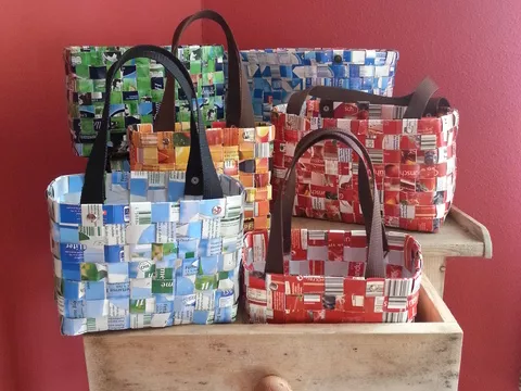 Taschen aus Tetra Pack in 3 verschiedenen Größen