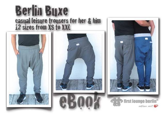 US-Berlin Buxe casual leisure unisex hip bloomers E-Book PDF sewing instruction pattern with 12 sizes XS-XXL for sewing beginners in English handmade with Love firstloungeberlin