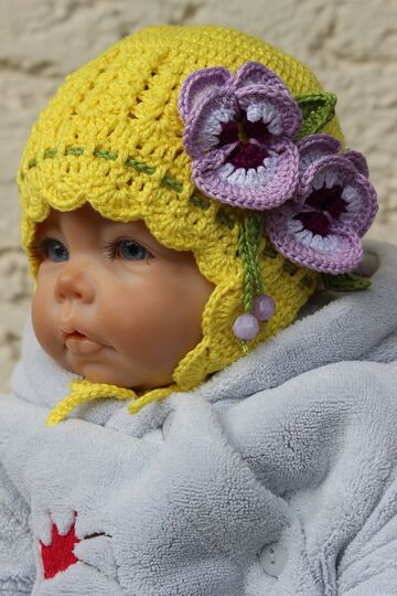 Pansy Baby Hat Crochet Pattern