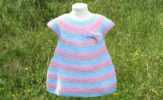 Ballonkleid häkeln Kleidchen mit Schleife Kleid - Bild 3