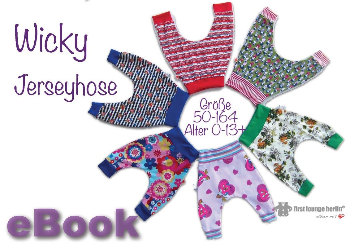Wicky *** E-Book Jersey Hose Unisex Kinderhose Pumphose Größe 50-164 Nähanleitung mit Schnittmuster von firstloungeberlin