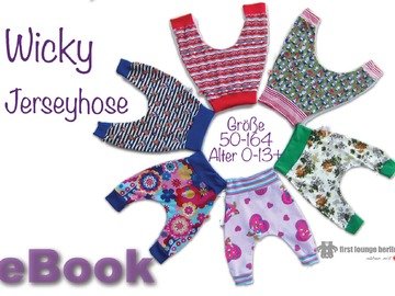Wicky *** E-Book Jersey Hose Unisex Kinderhose Pumphose Größe 50-164 Nähanleitung mit Schnittmuster von firstloungeberlin
