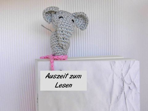 Lesezeichen Elefant Häkelanleitung