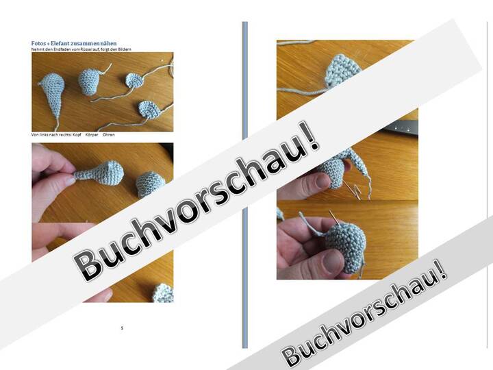 Lesezeichen Elefant Häkelanleitung