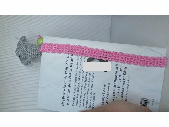 Lesezeichen Elefant Häkelanleitung